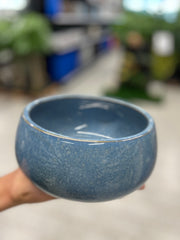 Ceramic Blue Glazed Ball Shape Table Top Pot