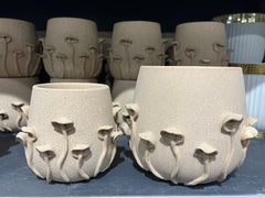 Beige Ceramic Table-Top Flower Pot