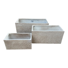 Darleen-Texa Desert Beige Fiber Clay Rectangular pot