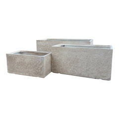 Darleen-Texa Desert Beige Fiber Clay Rectangular pot