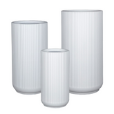 Fiber Clay Ribbed Tall Pot