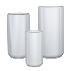 Fiber Clay Ribbed Tall Pot