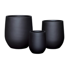 Dark Matte Round Planter