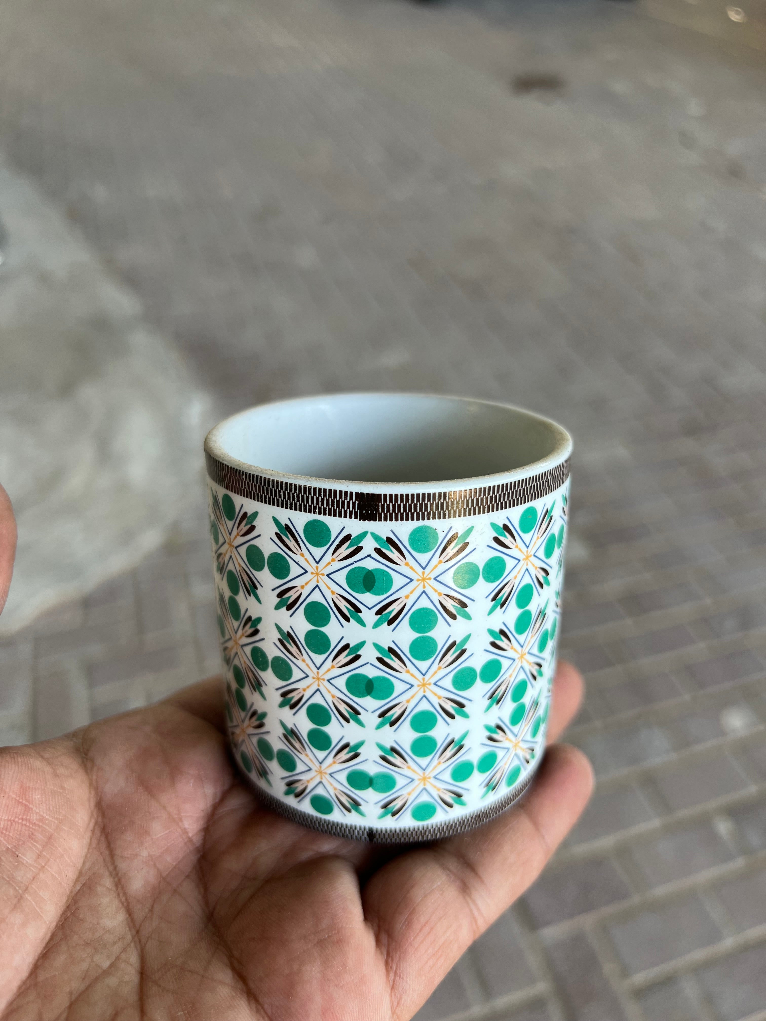 Ceramic Small Patterned Table Top Pot 7cm x 7cm