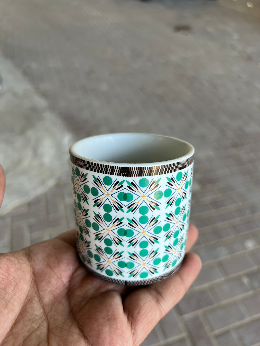 Pot For Table Ceramic Small Patterned Table Top Pot 7cm x 7cm – Plant Station