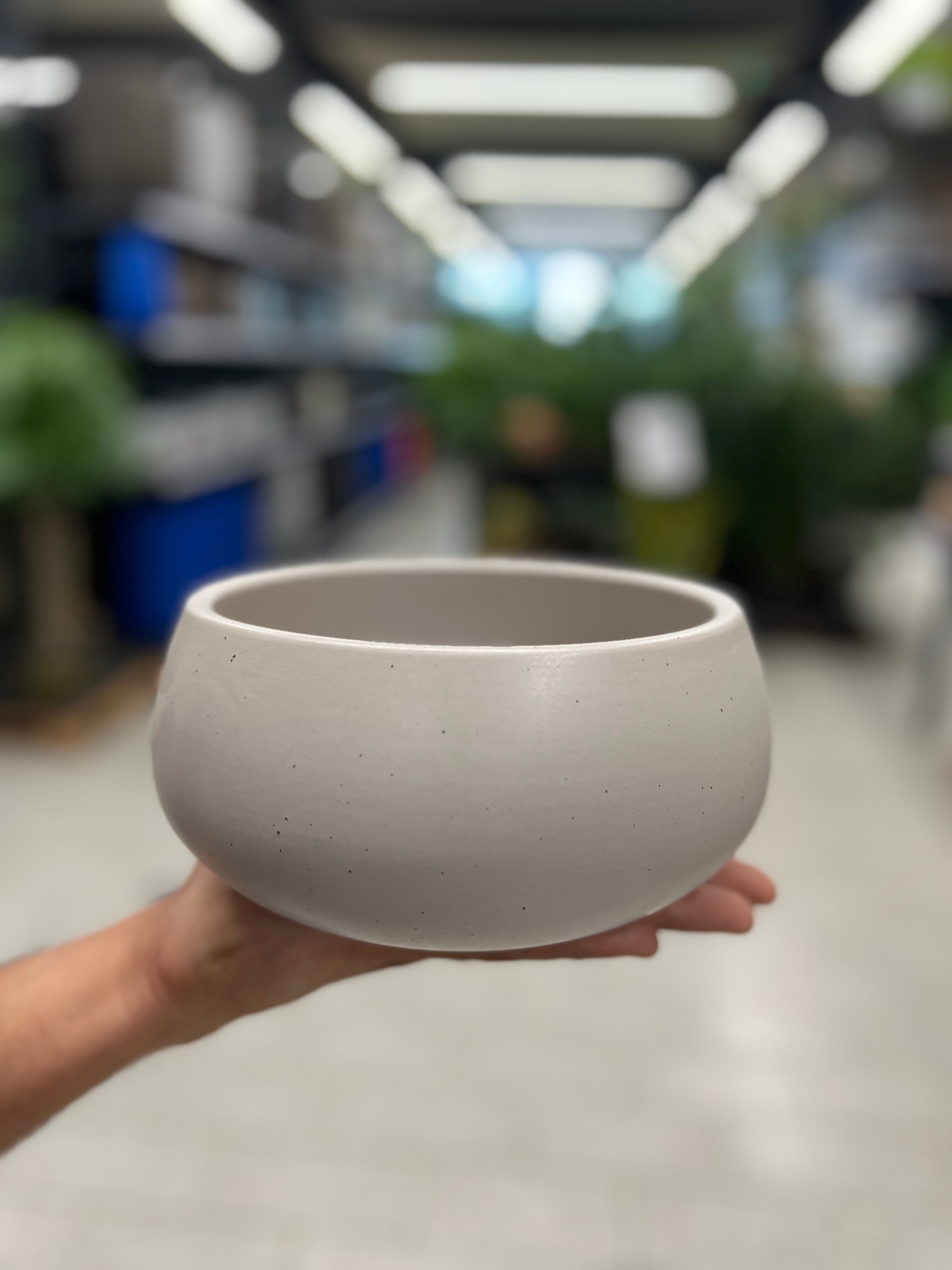 Ceramic Beige Dotted Ball Shape Table Top Pot