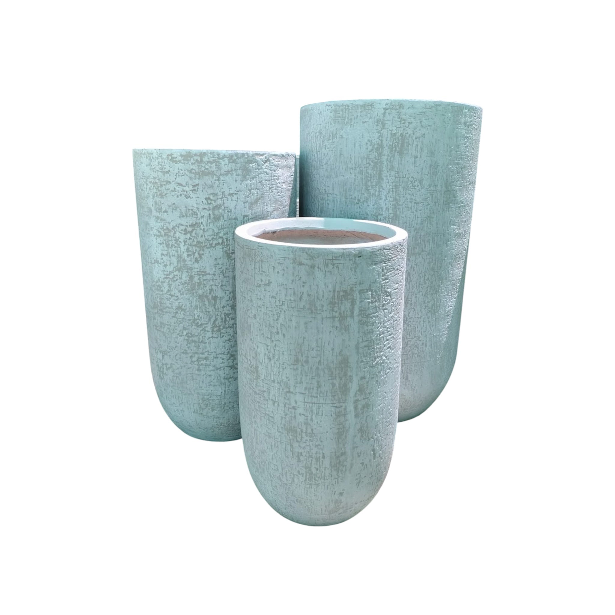Fiber Clay Tall Pots - Breeze