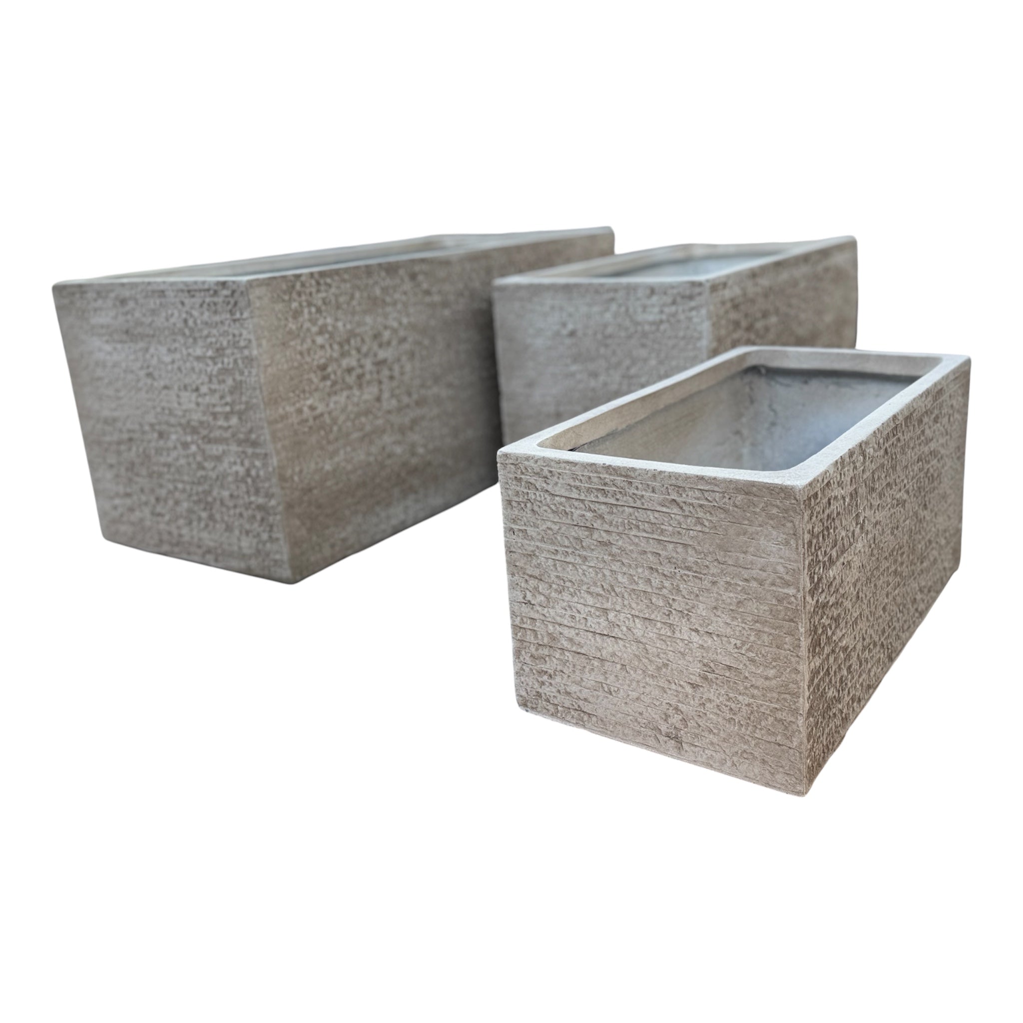 Darleen-Utah Desert Beige Fiber Clay Rectangular Pot