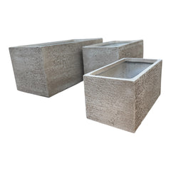 Darleen-Utah Desert Beige Fiber Clay Rectangular Pot