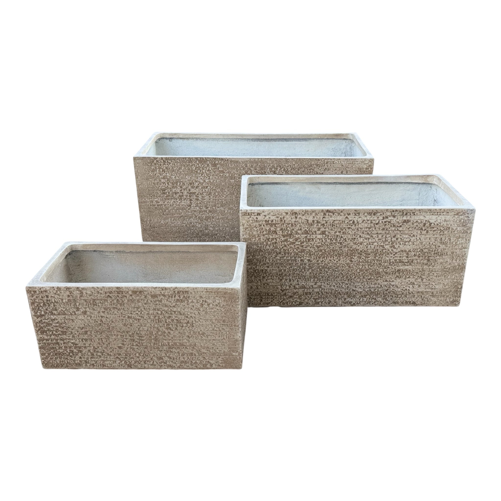 Darleen-Utah Desert Beige Fiber Clay Rectangular Pot