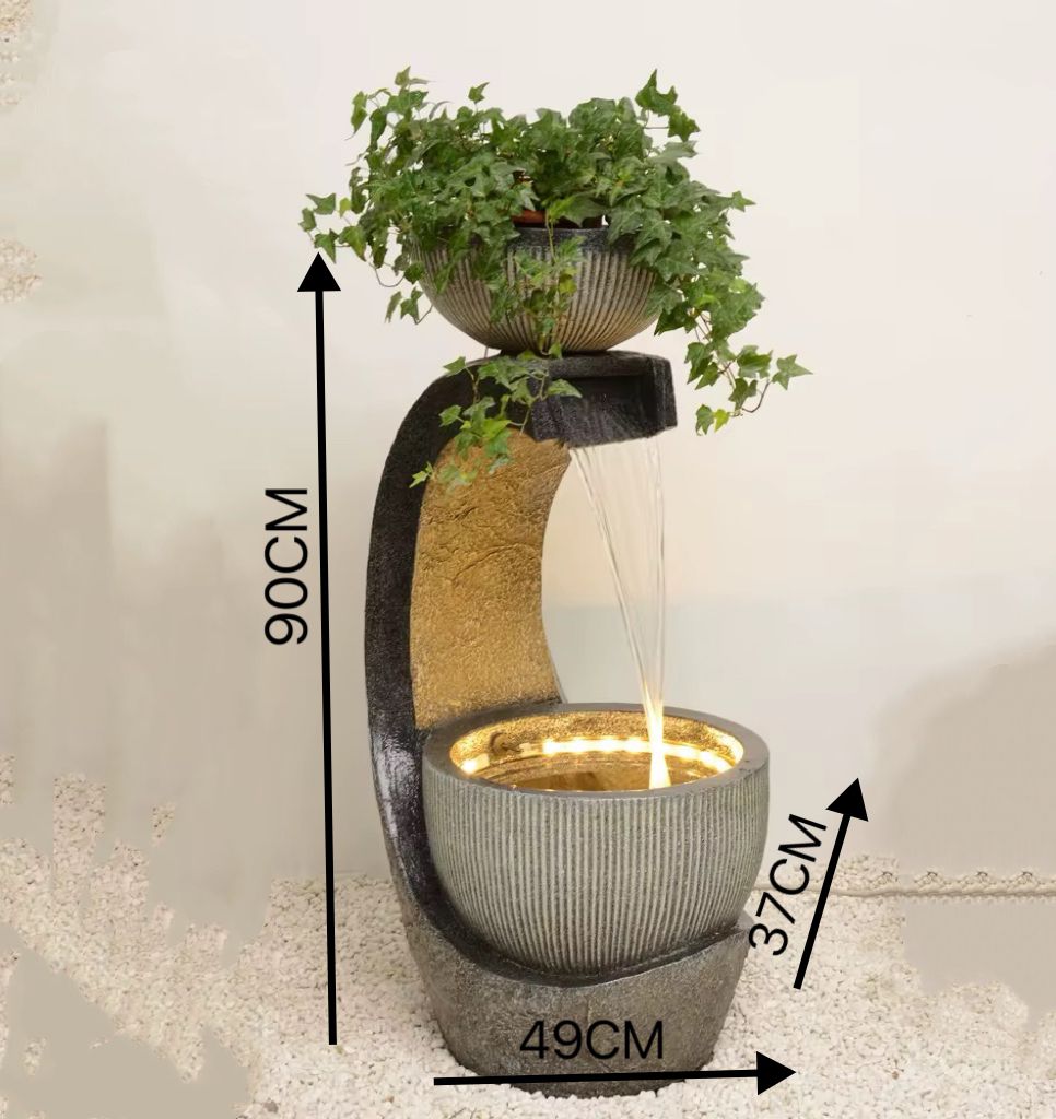 Durable Resin Indoor & Outdoor Water Fountain
(Size: 90cm x 49cm)