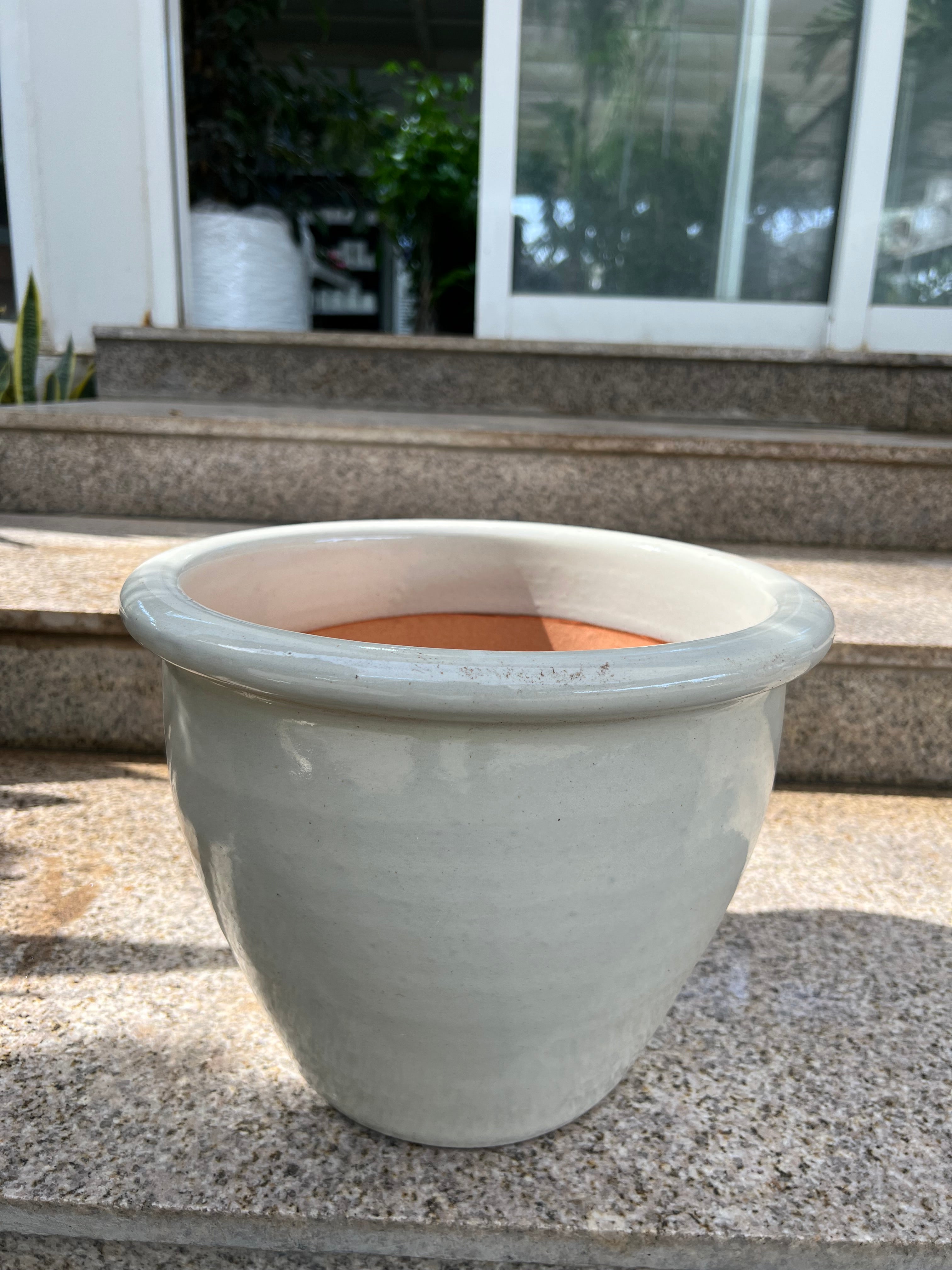 Ceramic Rolled Rim Glaze Pot