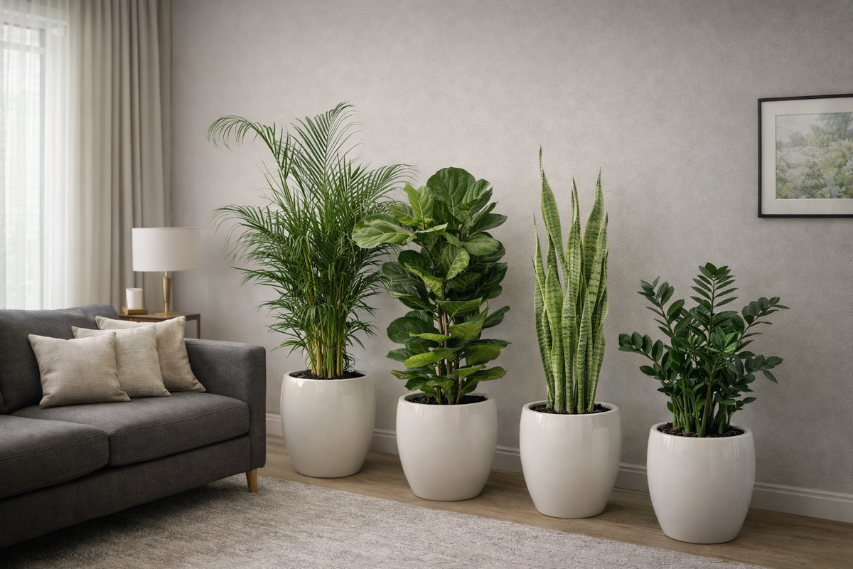 4 Plant Bundle with Premium Ceramic Pots — Indoor Styling Set