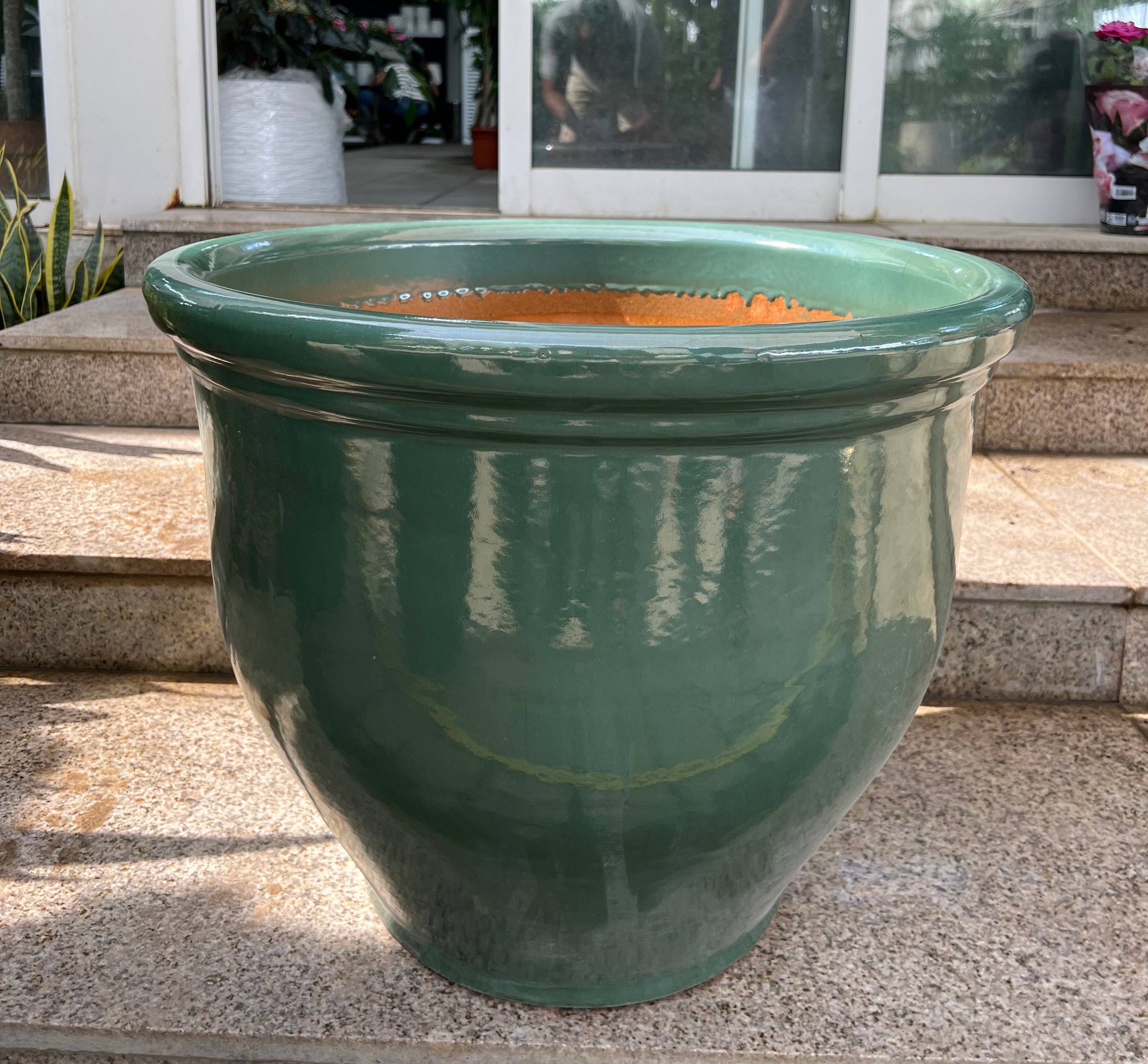 Ceramic Rolled Rim Glaze Pot