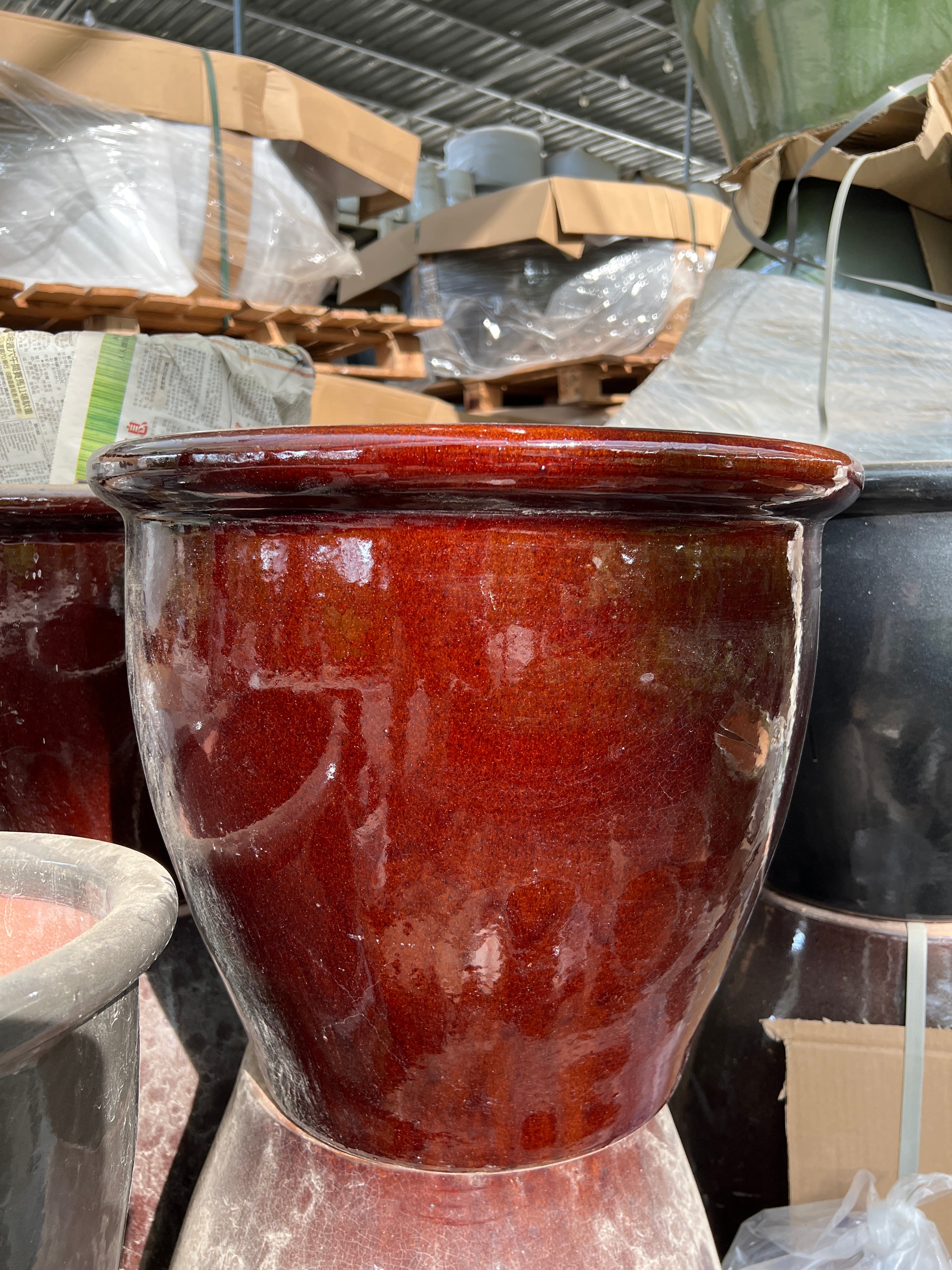 Ceramic Rolled Rim Glaze Pot