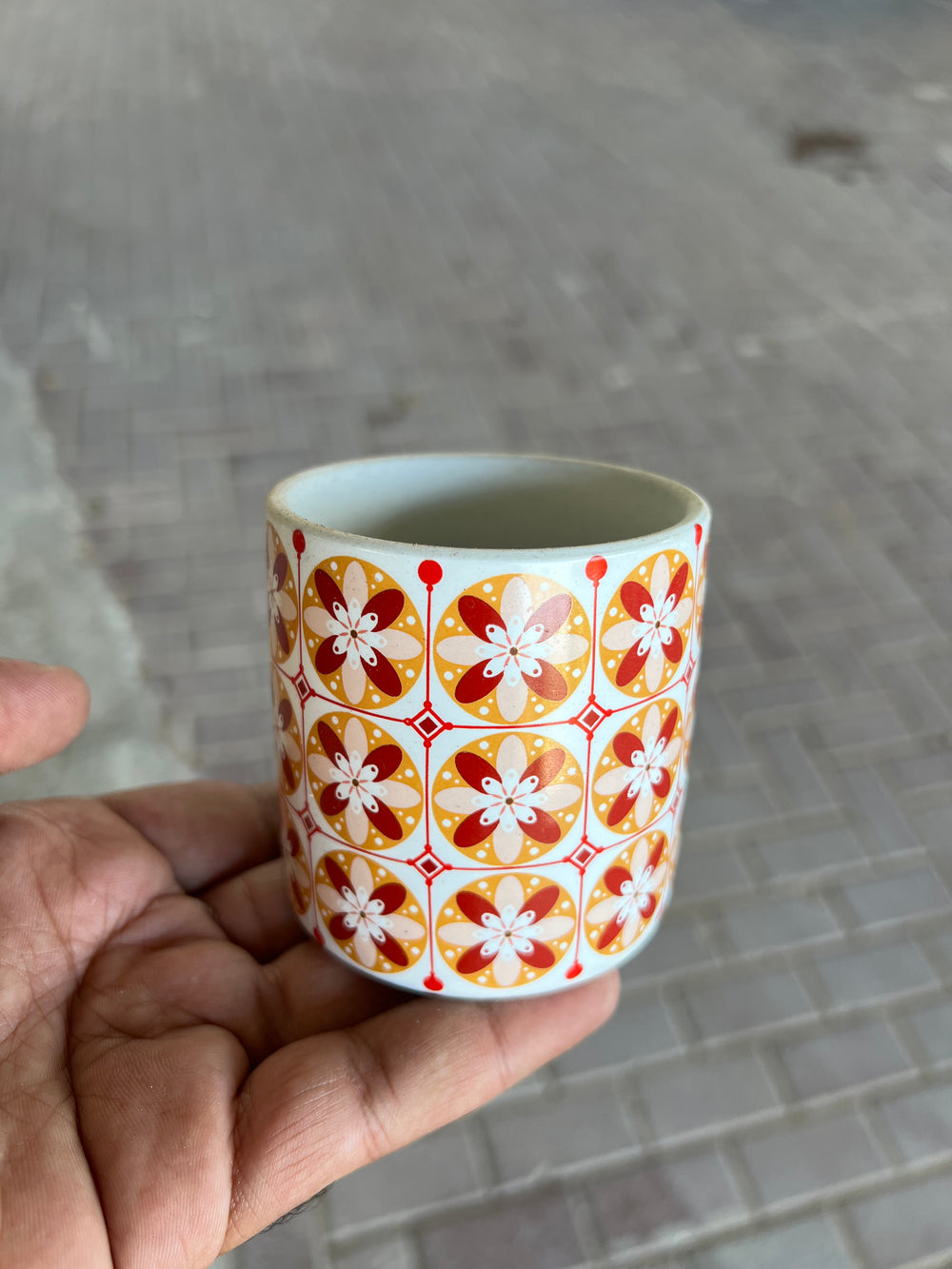 Pot For Table Ceramic Small Patterned Table Top Pot 7cm x 7cm – Plant Station