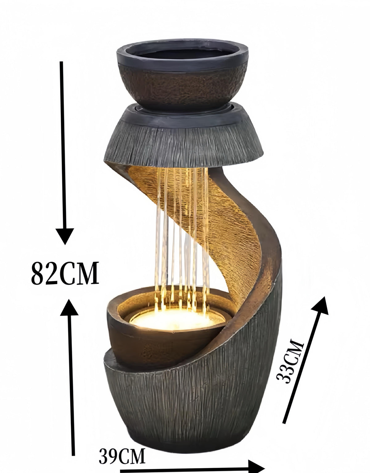 Durable Resin Indoor & Outdoor Water Fountain
(Size: 82cm x 39cm)