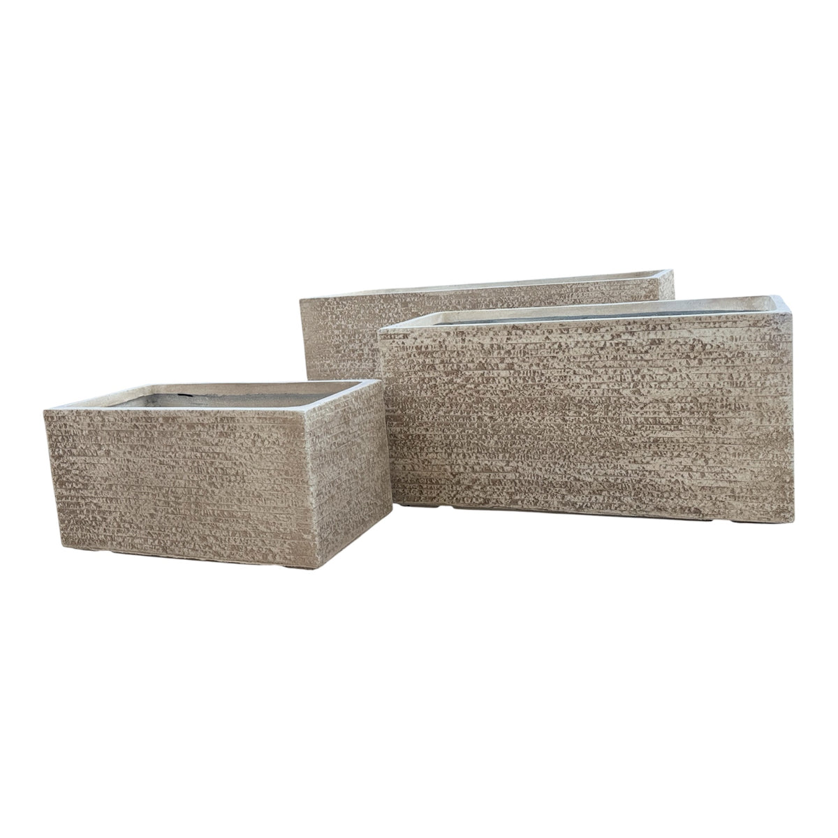 Darleen-Utah Desert Beige Fiber Clay Rectangular Pot