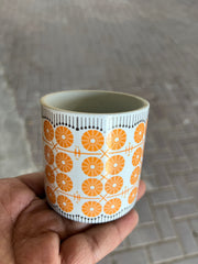 Ceramic Small Patterned Table Top Pot 7cm x 7cm