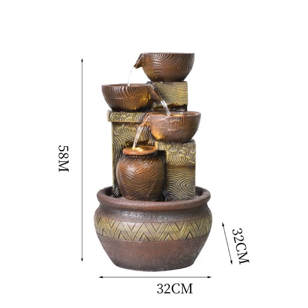 Durable Resin Indoor & Outdoor Water Fountain
(Size: 58cm x 32cm)