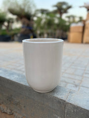 Glossy Black & White Smooth Ceramic Pot – 20cm x 24cm