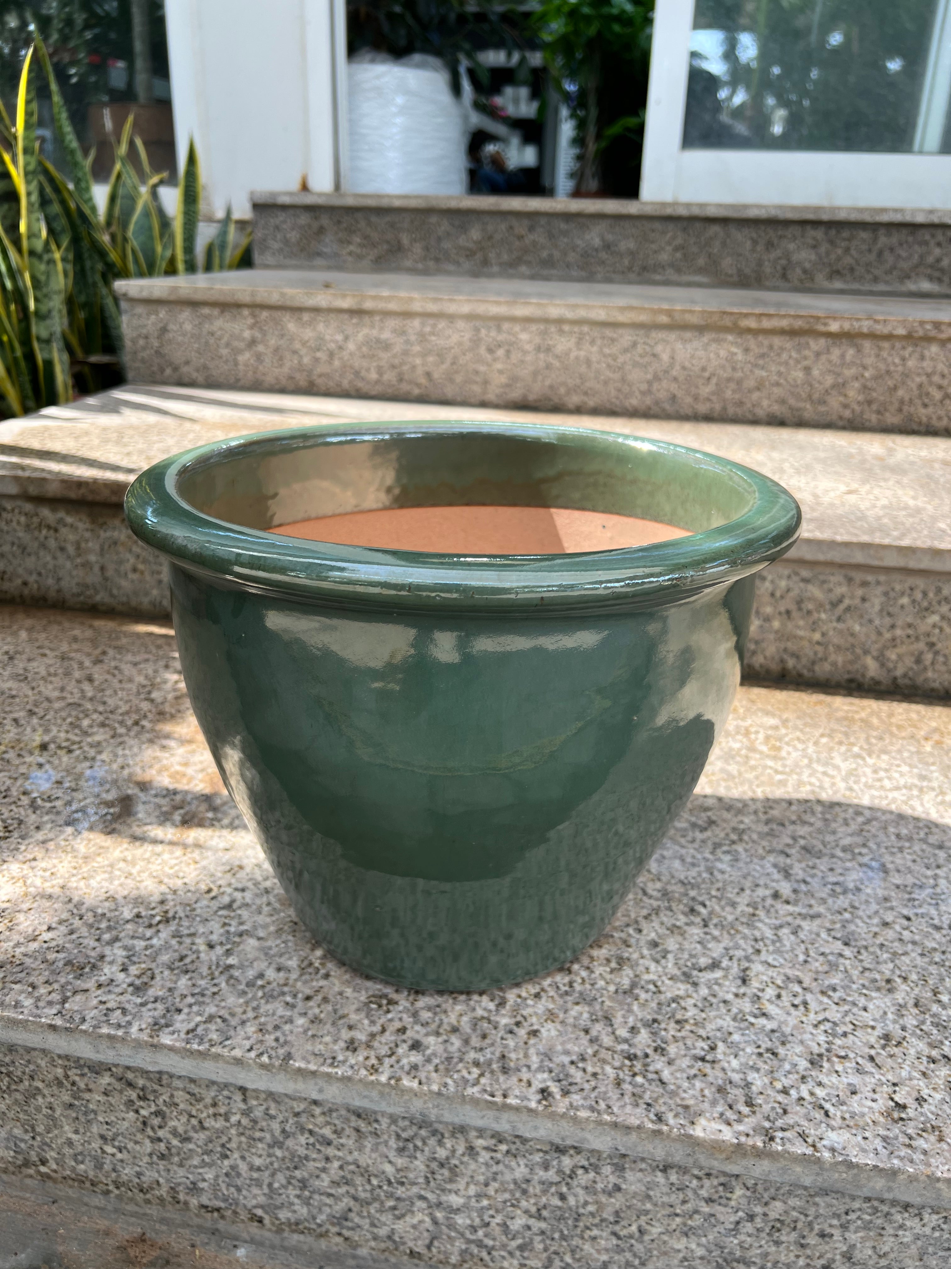 Ceramic Rolled Rim Glaze Pot