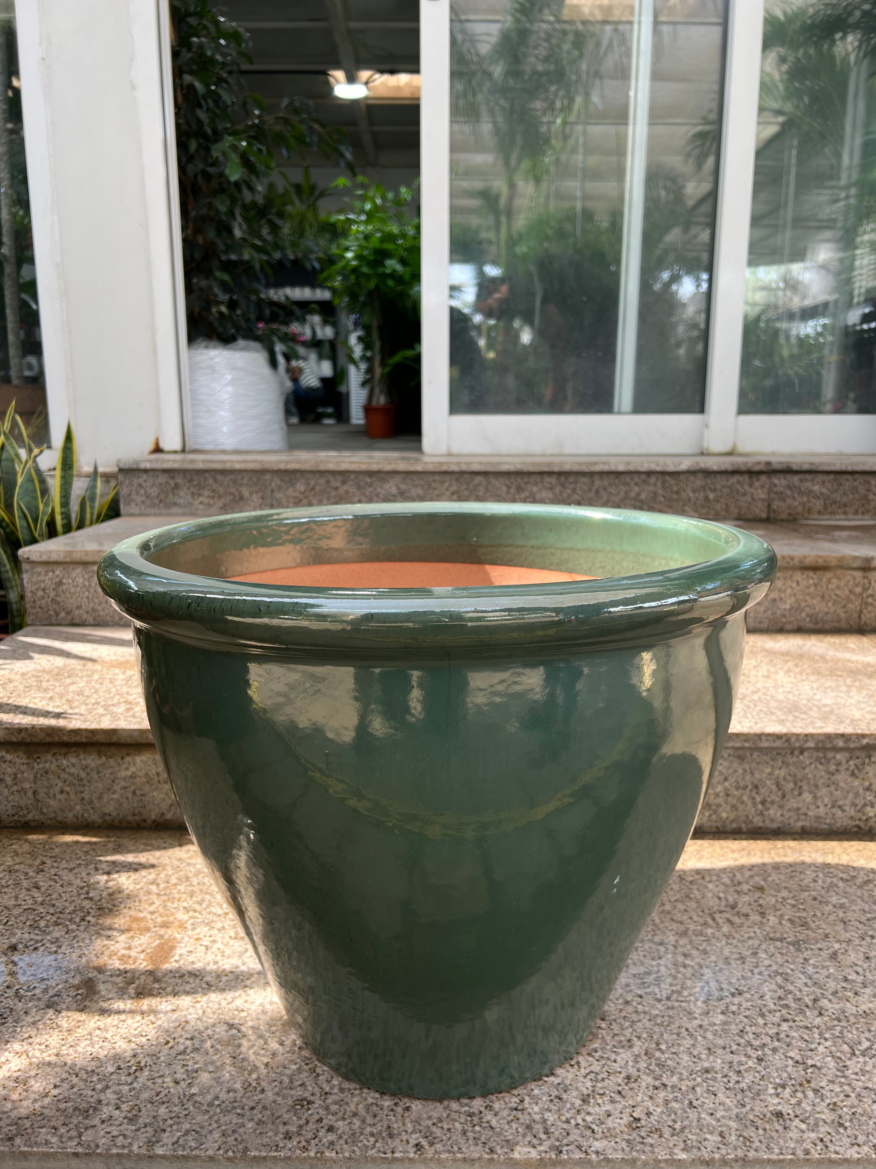 Ceramic Rolled Rim Glaze Pot