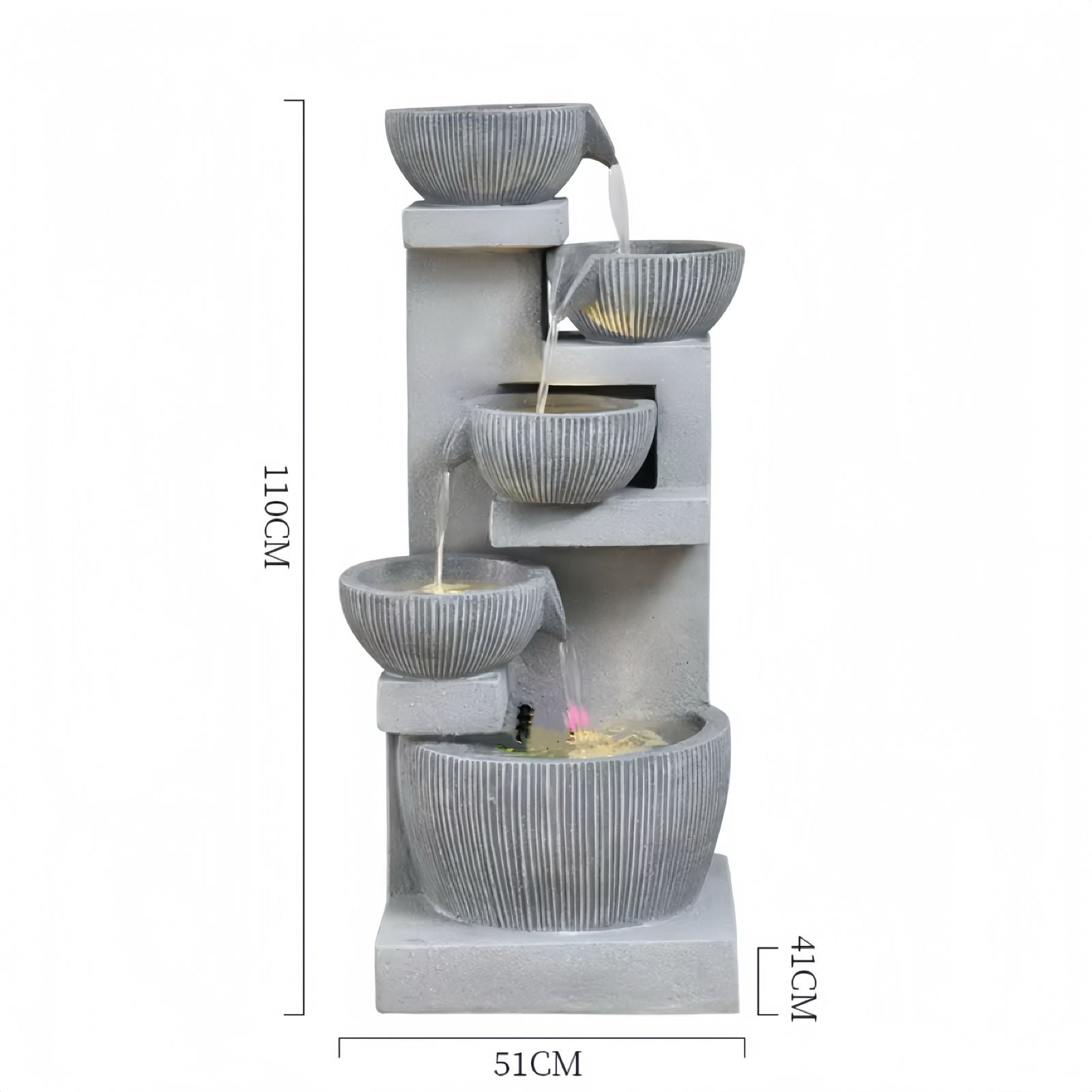 Durable Resin Indoor & Outdoor Water Fountain
(Size: 110cm x 51cm)