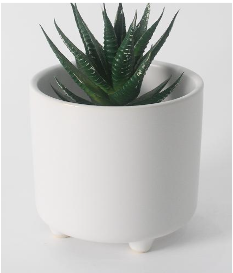 Ceramic Table Top Pot with Small Legs 10cm x 10cm