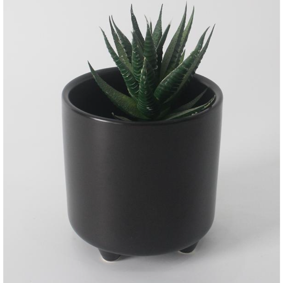 Ceramic Table Top Pot with Small Legs 10cm x 10cm