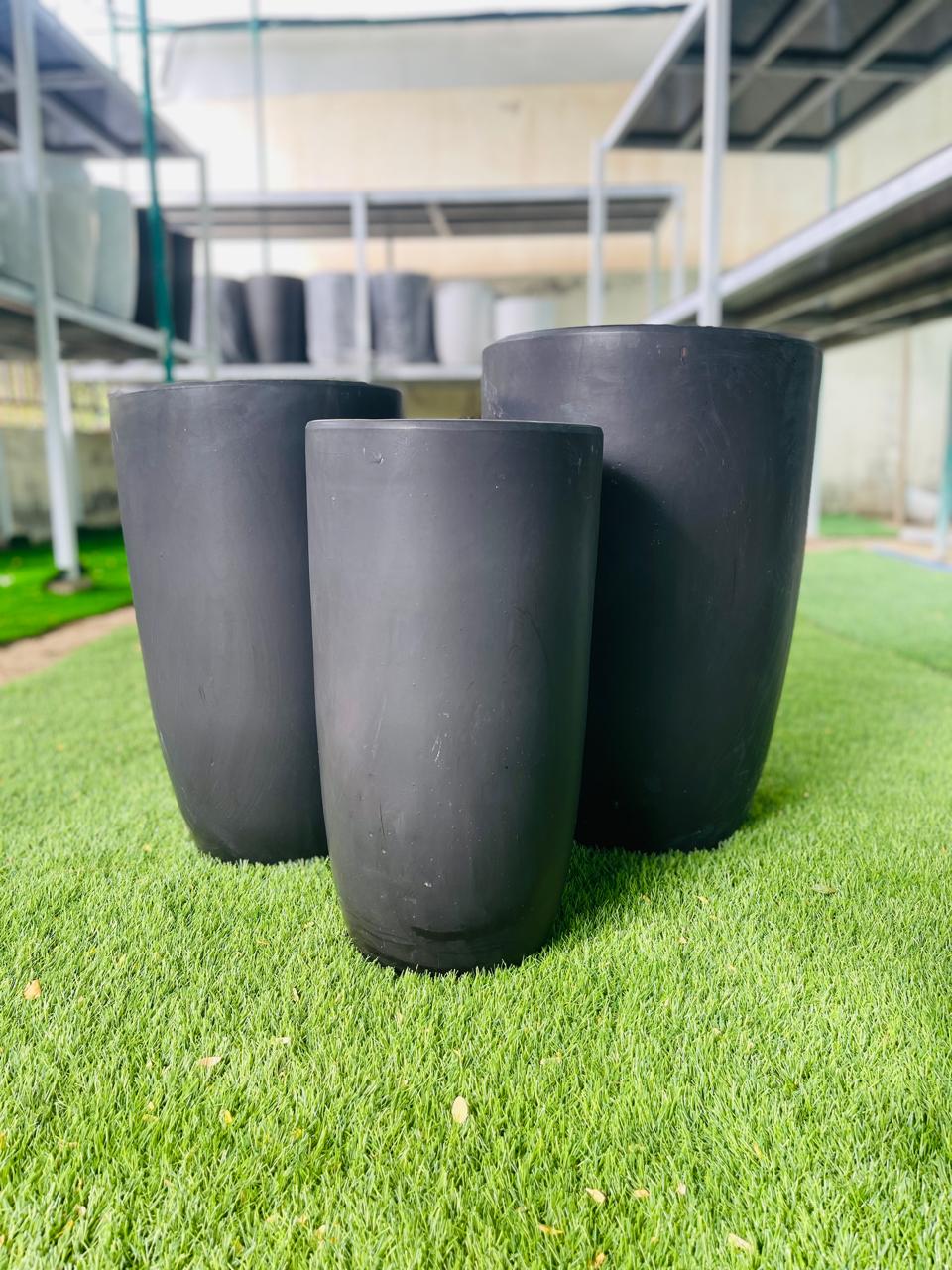 Ceramic Tall Pot (Black)