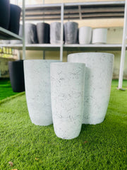 Ceramic Marble Design Tall Pot