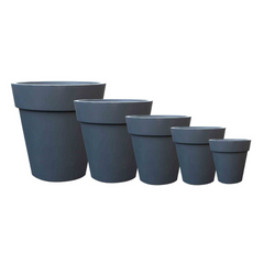 Round Traditional Black Planter