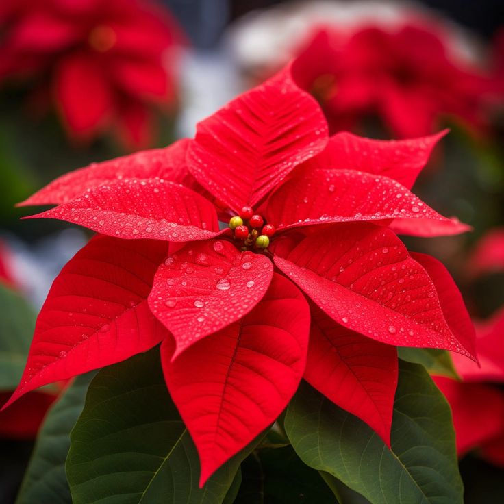 Pointsettia Christmas Red Flower